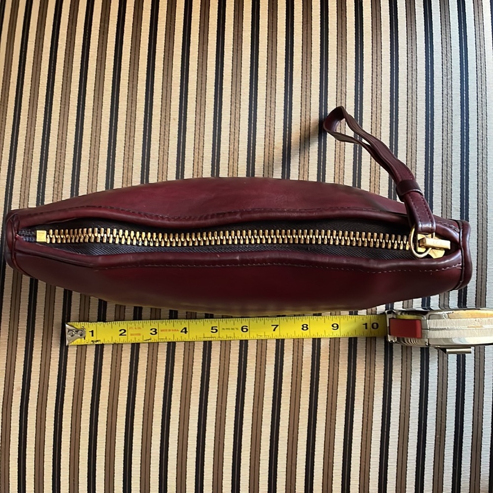VINTAGE COACH BASIC BAG ZIPPERED CLUTCH 9455 BURGUNDY GLUE IN REG NEW YORK CITY - Picture 3 of 11